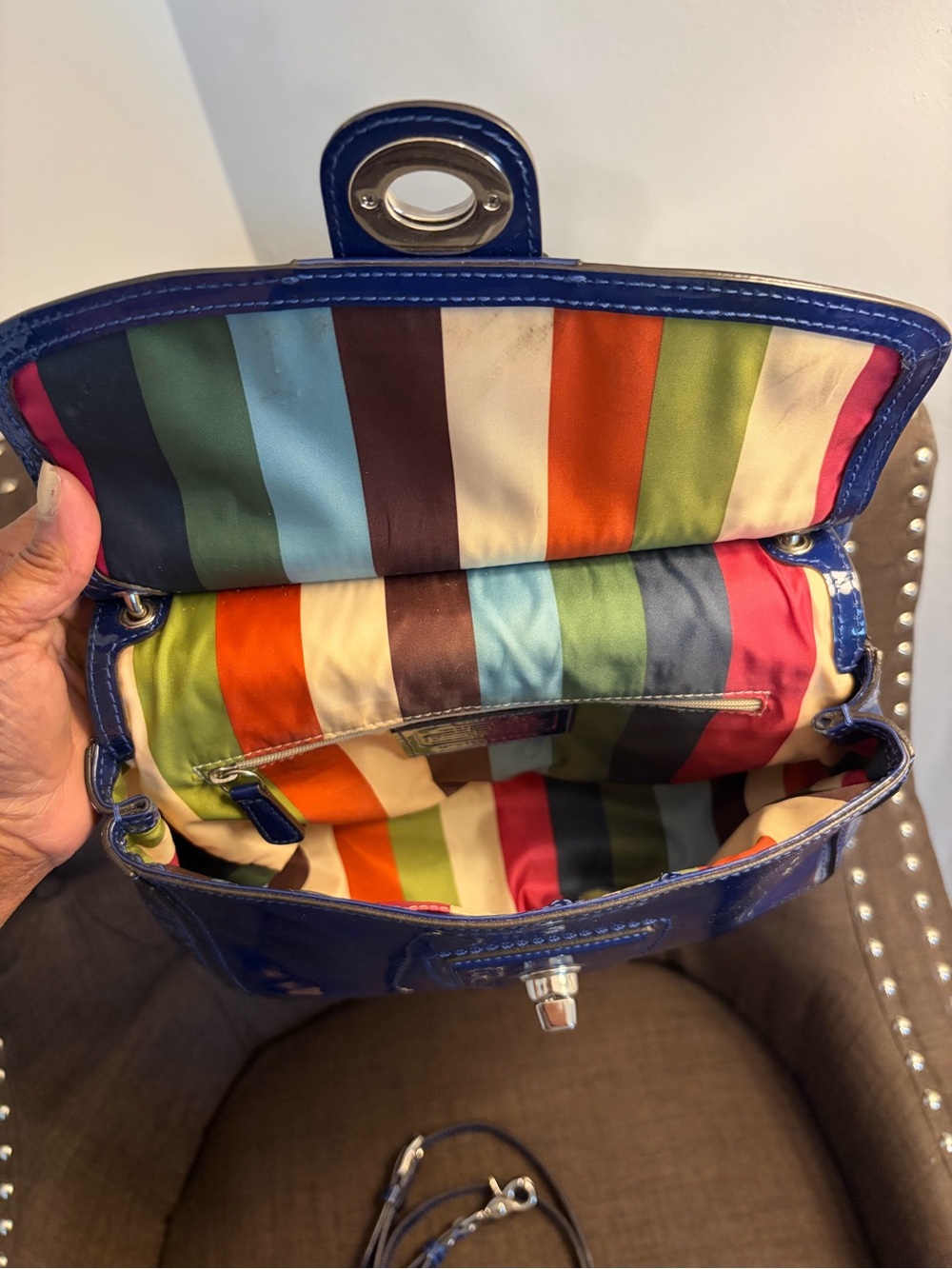 Coach Legacy Willis Bag in Cobalt Blue/Midnight Blue - Picture 11 of 16